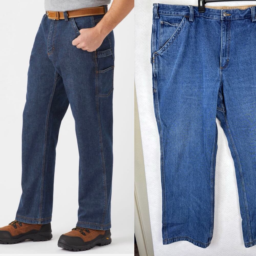 Duluth Ballroom Flex Fire Hose Carpenter Jeans Mens 46x34 Blue Utility Work